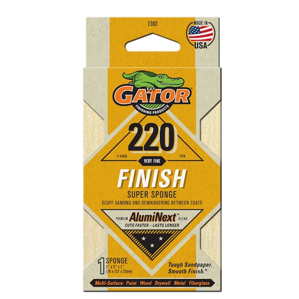Esponja de Lijado Superfina AlumiNext de Gator Finishing, Grano 220 Muy Fino, Acabado - 7302