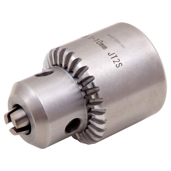H & H Industrial Products 3/64-3/8" (1-10mm) JT2S Stainless Steel Drill Chuck With Key - 3700-3001
