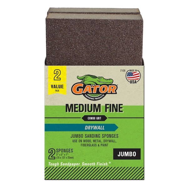 Esponjas de lijado Gator Finishing Drywall, Granulado medio/fino - 7108