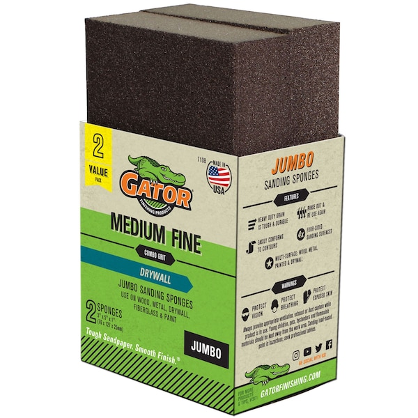 Esponjas de lijado Gator Finishing Drywall, Granulado medio/fino - 7108