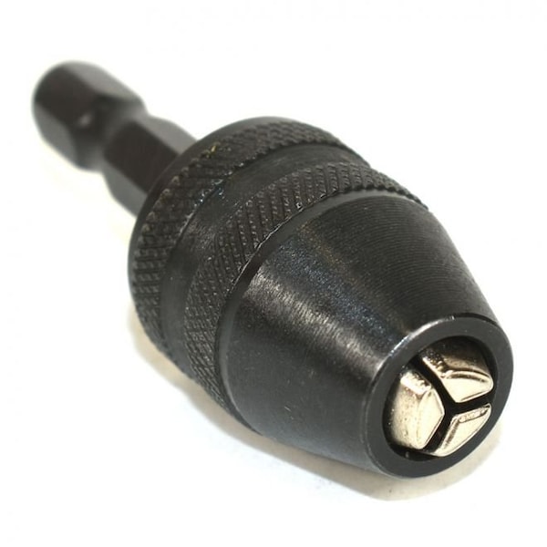 Superior Electric Mini (1/32 Inch to 5/32 Inch) Keyless Drill Chuck with 1/4 Inch Quick-Change Hex Shank Adapter - J018