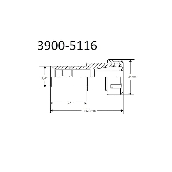 Hhip 3/4 X 4" ER-20 Straight Shank Chuck Extension - 3900-5116