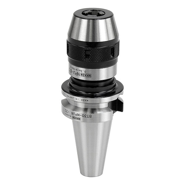 Lyndex-Nikken Keyless Drill Chuck 0.312" Cap., BT30 Mounting Size, Steel - BT30-NPU8-70