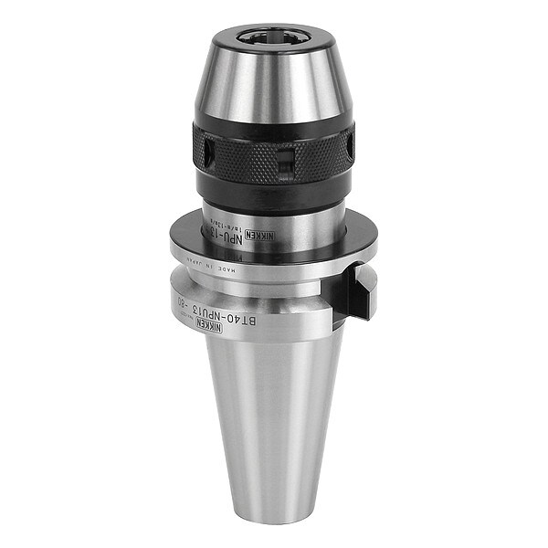 Lyndex-Nikken Keyless Drill Chuck 0.500" Cap., BT40 Mounting Size, Steel - BT40-NPU13-80