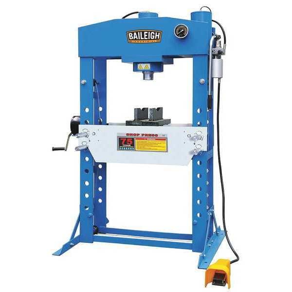Baileigh Industrial Hydraulic Press, 75 t, Air Pump - HSP-75A
