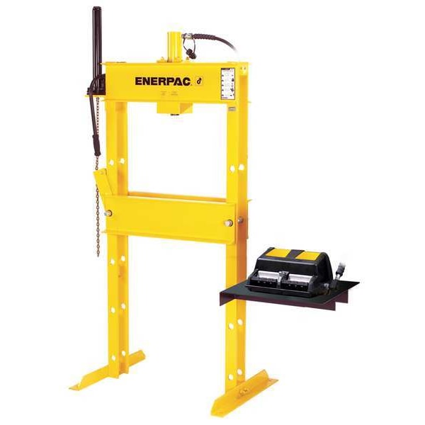 Enerpac IPA1220, 10 Ton, H-Frame Hydraulic Press with RC1010 Single-Acting Cylinder and XA12 Air Pump - IPA1220