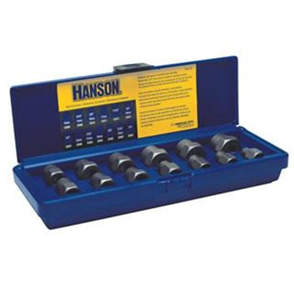 Hanson Hanson HAN54113 Bolt Extractor 13Pc Set .25 Inch -.75 Inch with .38 Inch Drive - HAN54113