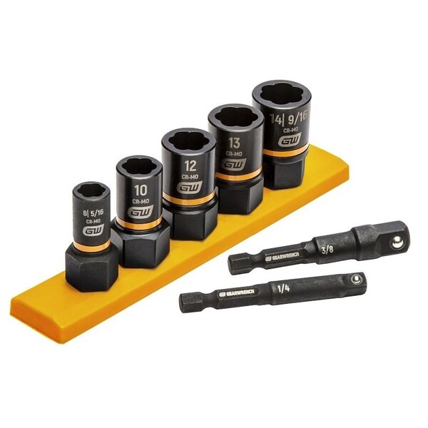 Crescent GearWrench Bolt Biter Series Socket Set, Chrome Molybdenum Alloy, Black Oxide - 87911