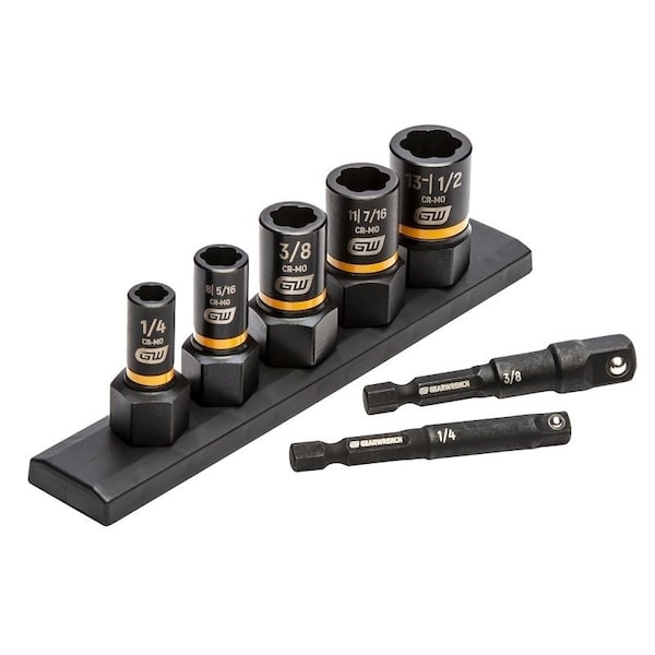 Crescent GearWrench Bolt Biter Series Socket Set, Chrome Molybdenum Alloy, Black Oxide - 83911