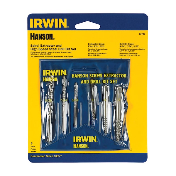 Irwin Irwin Hanson 13/32 in. High Speed Steel Bolt Extractor Set 7 in. 6 pc - 53700