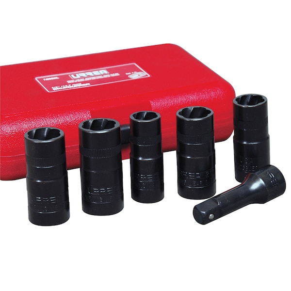 Urrea Twist Flip Socket Set 6pc in plastic case - 7400SWL