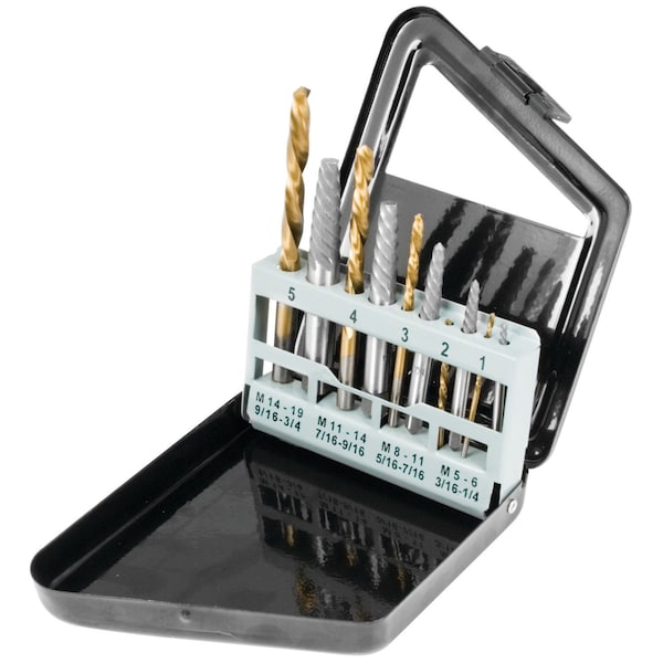 Perform Tool Screw Extractor Use To Remove Damaged Screws- No. 1/ No. 2/ No. 3/ No. 4/ No. 5 Screw Size; 10Pcs - W8697