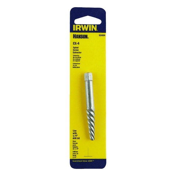 Irwin Irwin Hanson 1/4 in. X 1/4 in. D Carbon Steel Spiral Screw Extractor 6 in. 1 pc - 53404