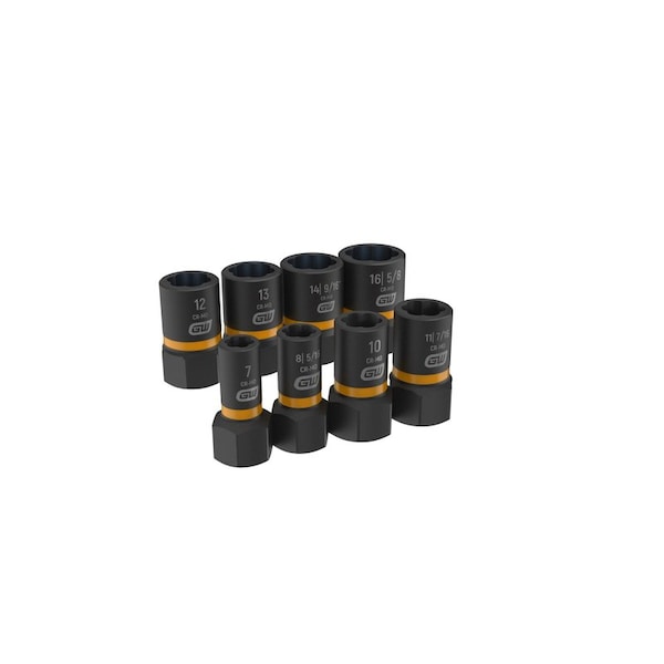 Gearwrench GEARWRENCH Bolt Biter 1/4 and 3/8 in. drive Metric and SAE Impact Extraction Socket Set 8 pc - 84782