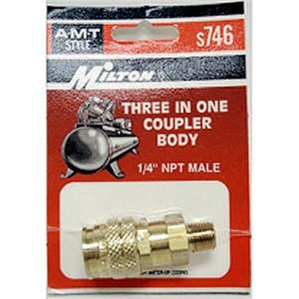 Milton 3-Way 1/4" Male Body "A, M & T - S-746
