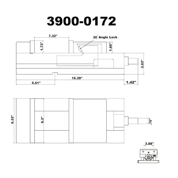 Hhip 6" SUPEr-Lock Vise For NC/CNC Machines - 3900-0172