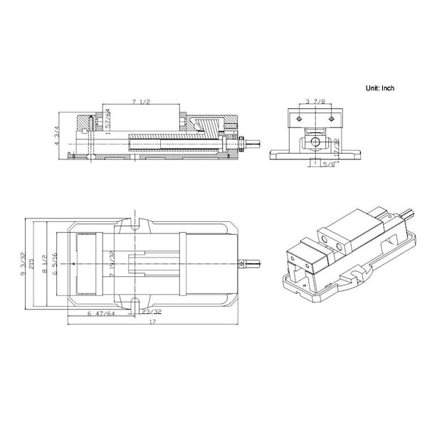 Hhip 6" Ultra Series Angle Tight Positive Lock Mill Vise Only - 3900-2206