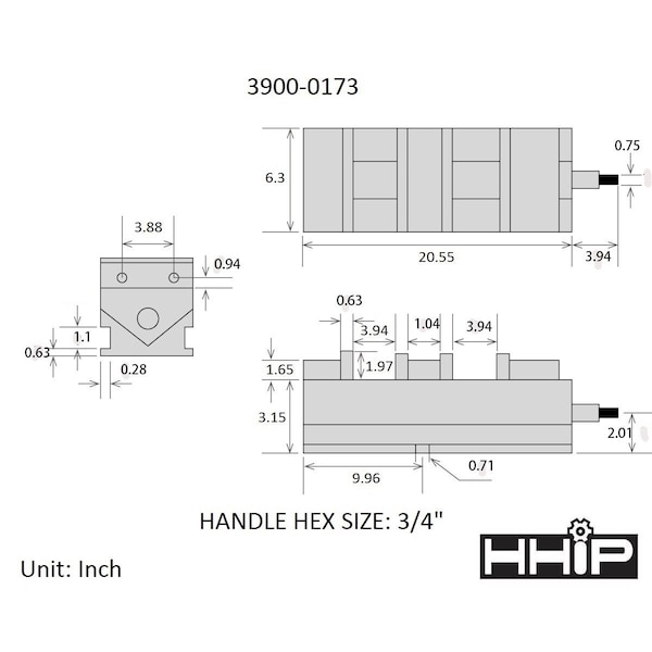 Hhip 6" Twin-Lock CNC Milling Vise - 3900-0173