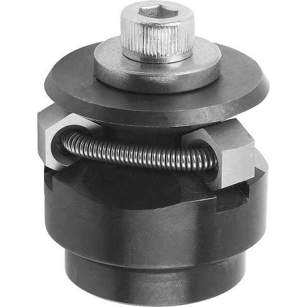 Kipp Centring Clamp Form:B Hexagon, D=22, 5, D1=M06, D4=6, 4, Steel Hardened And Black Oxid Fi, Comp:Steel - K0358.202306