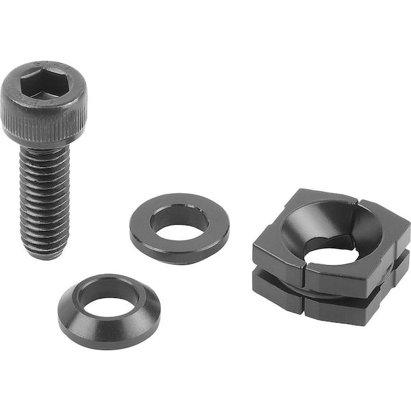 Kipp Wedge Clamp Smooth, Form:B W. Sckt. Head Screw D=M08X25, L=14, 9, Steel Hardened And Black Oxid Fi - K1167.21808