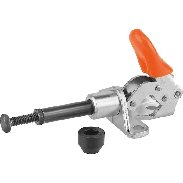 Kipp Push-Pull Clamp, With Mounting Bracket, Mini, F2=500, Stainless Steel Bright, Comp: Plastic, Orange - K0083.0050N