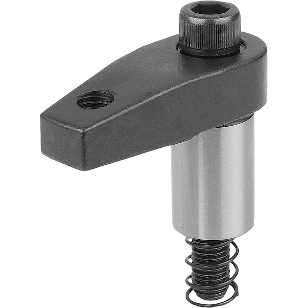 Kipp Hook Clamp With Ground Shank, Form:C, M12X80, R=60, D=25, Carbon Steel Black Oxidized - K0014.312160