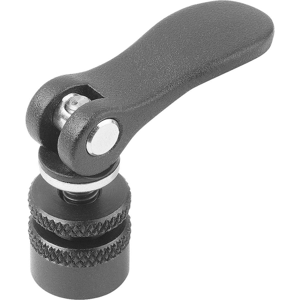 Kipp Eccentric Clamping Module D=15, Form:C Steel, Black, Comp:Aluminum, Comp:Black - K0754.21150606