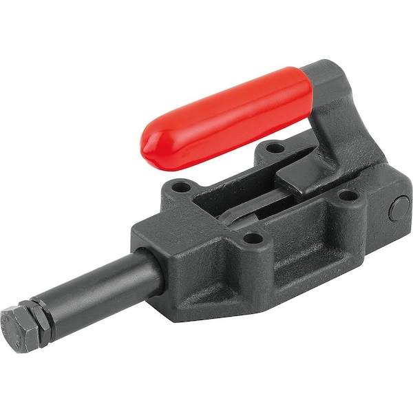 Kipp Push-Pull Clamp Heavy Vers F2=50000, Steel Phosphated, Comp:Plastic Comp:Red, Wout Mounting Bracket - K0087.500003