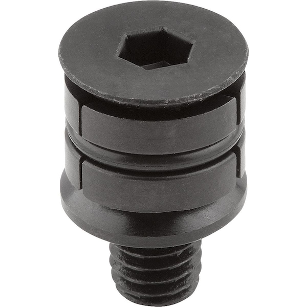Kipp Centring Clamp Round, Form:A, M05X15, H=6, 4, Steel, Comp:Steel - K1166.11005