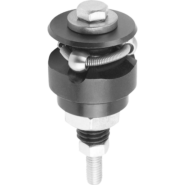 Kipp Centring Clamp Form:A W. Ball, D=14, 5, D1=M06, D4=M03, Steel 1.2842 Hardened, Blk Oxide, Comp:Steel - K0644.0101503