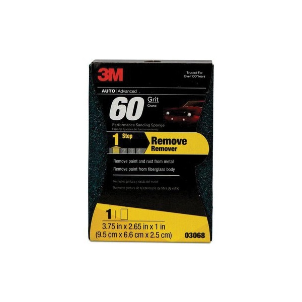 Esponja de lijado de alto rendimiento de 3M, 03068, 1 pulgada x 2-5/8 pulgadas, 60 granos - 7100270653