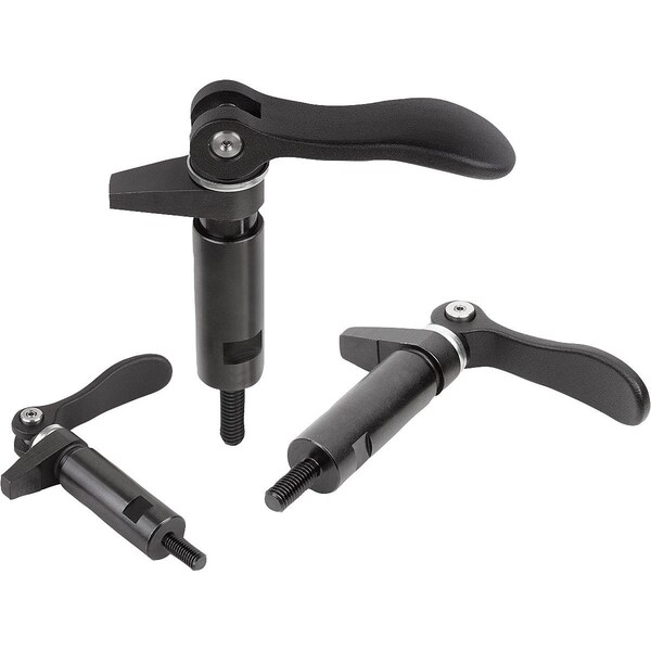 Kipp Hook Clamp W. Collar, With Cam Lever, D=M06, D1=20, P=20, Carbon Steel - K0013.206