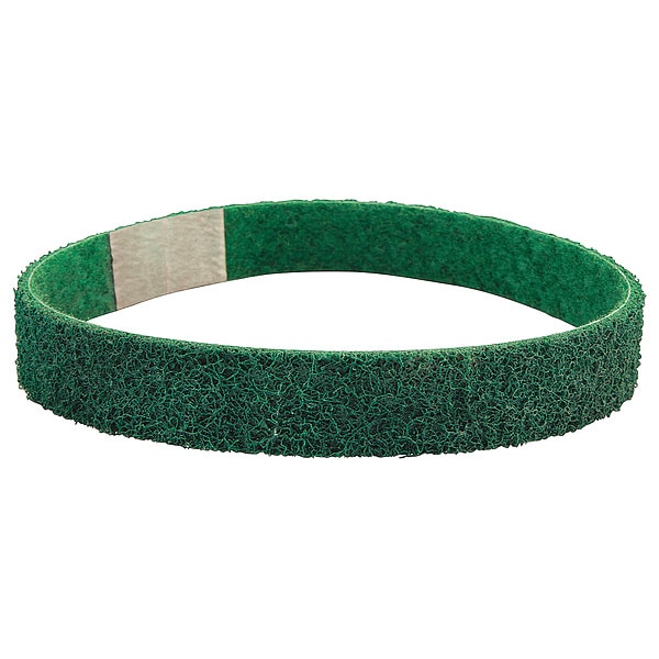 Norton Abrasives Sanding Belt, 1 pulgada de ancho, 18 pulgadas de largo, No tejido, Óxido de aluminio, 220 Grano, Muy fino, Preparación rápida, Verde - 66623333429