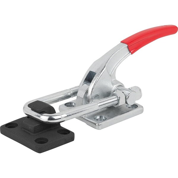 Kipp Latch-Action Clamp L1=28, 4 Steel, With Fixed Jaw, Comp:Red - K1268.030000