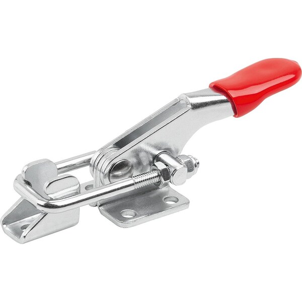 Kipp Latch-Action Clamp With Fixed Jaw Standard, F1=1600, Form:A, Steel Electro Zinc-Plated, Comp:Plastic - K1261.01600