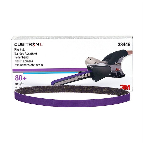 Banda de lima Cubitron II de 3M 80 grano 12x18 127mmx4572mm 10 cintas/cartucho 5 cartuchos/caja - MMM33446