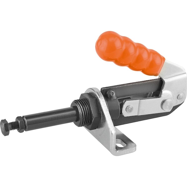 Kipp Push-Pull Clamp, With Mounting Bracket Standard, F2=4000, Steel Galvanized, Comp: Plastic, Orange - K0084.0450