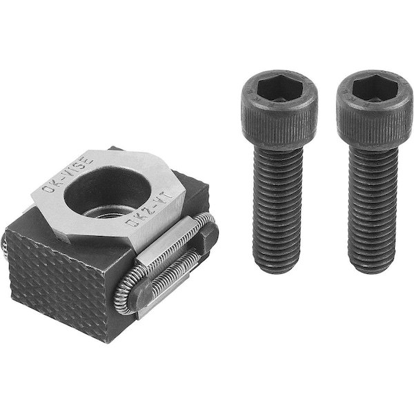 Kipp Wedge Clamp Serrated, B=41 For Tapped Hole G=M12, Tool Steel Hardened, Black Oxide - K0040.12
