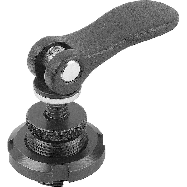 Kipp Eccentric Clamping Module D1=M20X1, Form:E Steel, Black, Comp:Aluminum, Comp:Black - K0754.41200908
