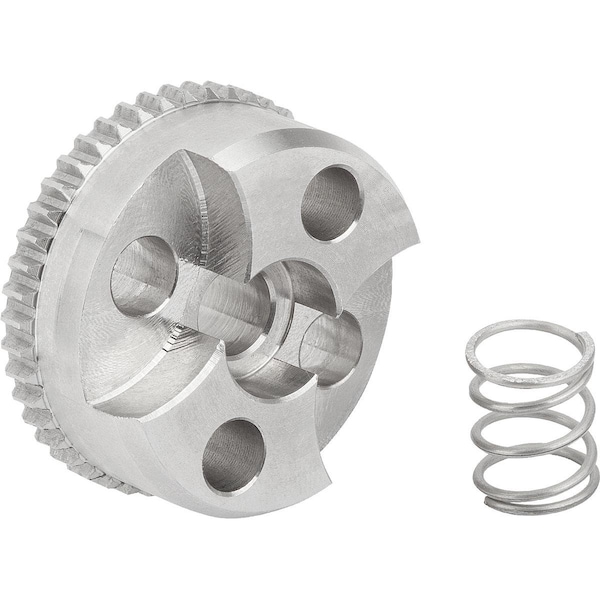 Kipp Engagement Element W. Ext. Toothing, Form:F, D4=23, N=38, H=9, 5, Stainless Bright, Comp:Stainless - K1446.162338