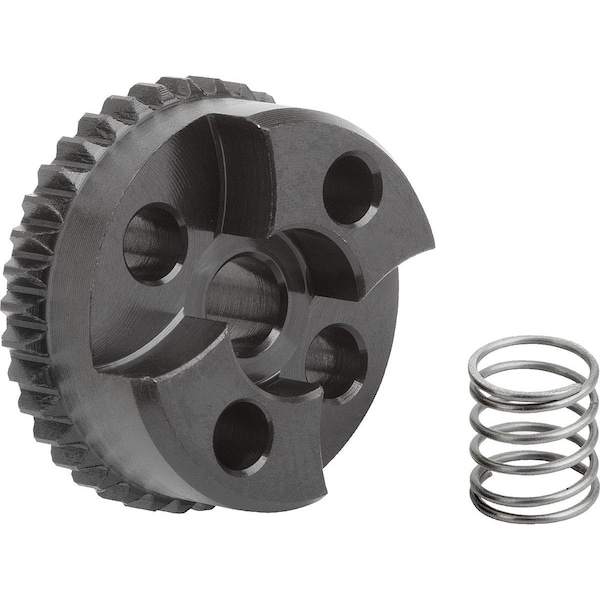 Kipp Engagement Element W. Ext. Toothing, Form:F, D4=23, N=38, H=9, 5, Steel Blk Oxidized, Comp:Stainless - K1446.62338