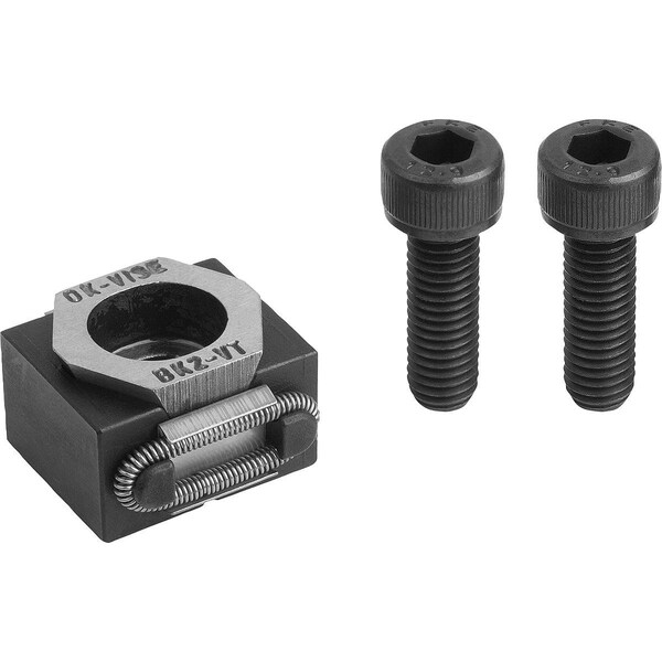 Kipp Wedge Clamp Smooth, B=29 For Tapped Hole G=M08, Tool Steel Hardened, Black Oxide - K0040.08