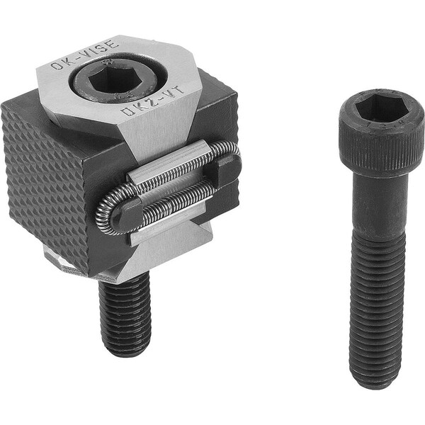 Kipp Wedge Clamp Double, Serrated, B=56 For Tapped Hole G=M16, Tool Steel Hardened, Black Oxide - K0042.16