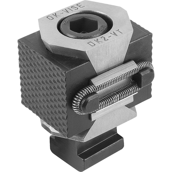 Kipp Wedge Clamp Double, Serrated, B=56 For T-Slot G=18, Tool Steel Hardened, Black Oxide - K0042.1618