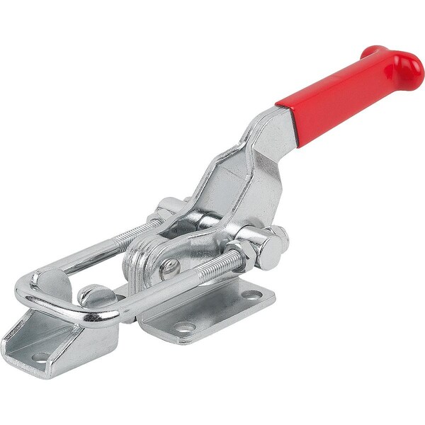 Kipp Latch-Action Clamp With Fixed Jaw Standard, F1=7000, Form:B, Steel Electro Zinc-Plated, Comp:Plastic - K1261.07000