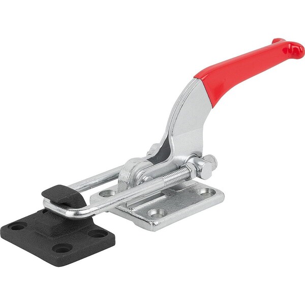 Kipp Latch-Action Clamp L1=22, 8 Steel, With Fixed Jaw, Comp:Red - K1268.016000