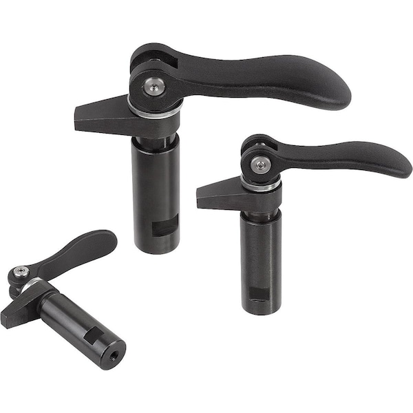 Kipp Hook Clamp W. Collar, With Cam Lever, D=M08, D1=20, P=8, Carbon Steel - K0013.108
