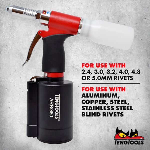 Teng Tools Professional Heavy Duty Pneumatic Air Rivet Gun - ARRG80