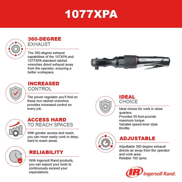 Ingersoll-Rand AIR RATCHET 1/2"DR  XPA 54 FT LBS - IR1077XPA