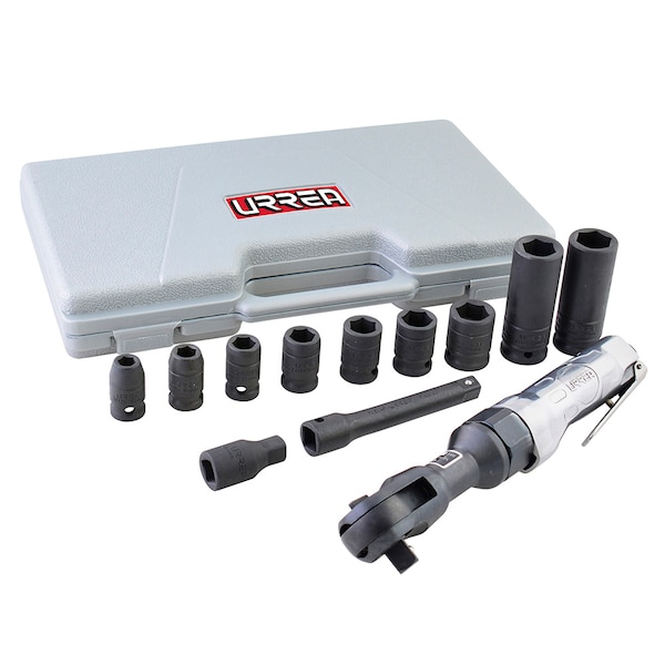 Urrea Flexible head air ratchet set with sockets in metrics - UP886HKM
